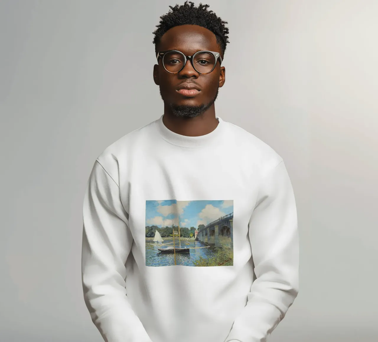 The Bridge at Argenteuil (1874) by Claude Monet sweatshirt by Venus Art
