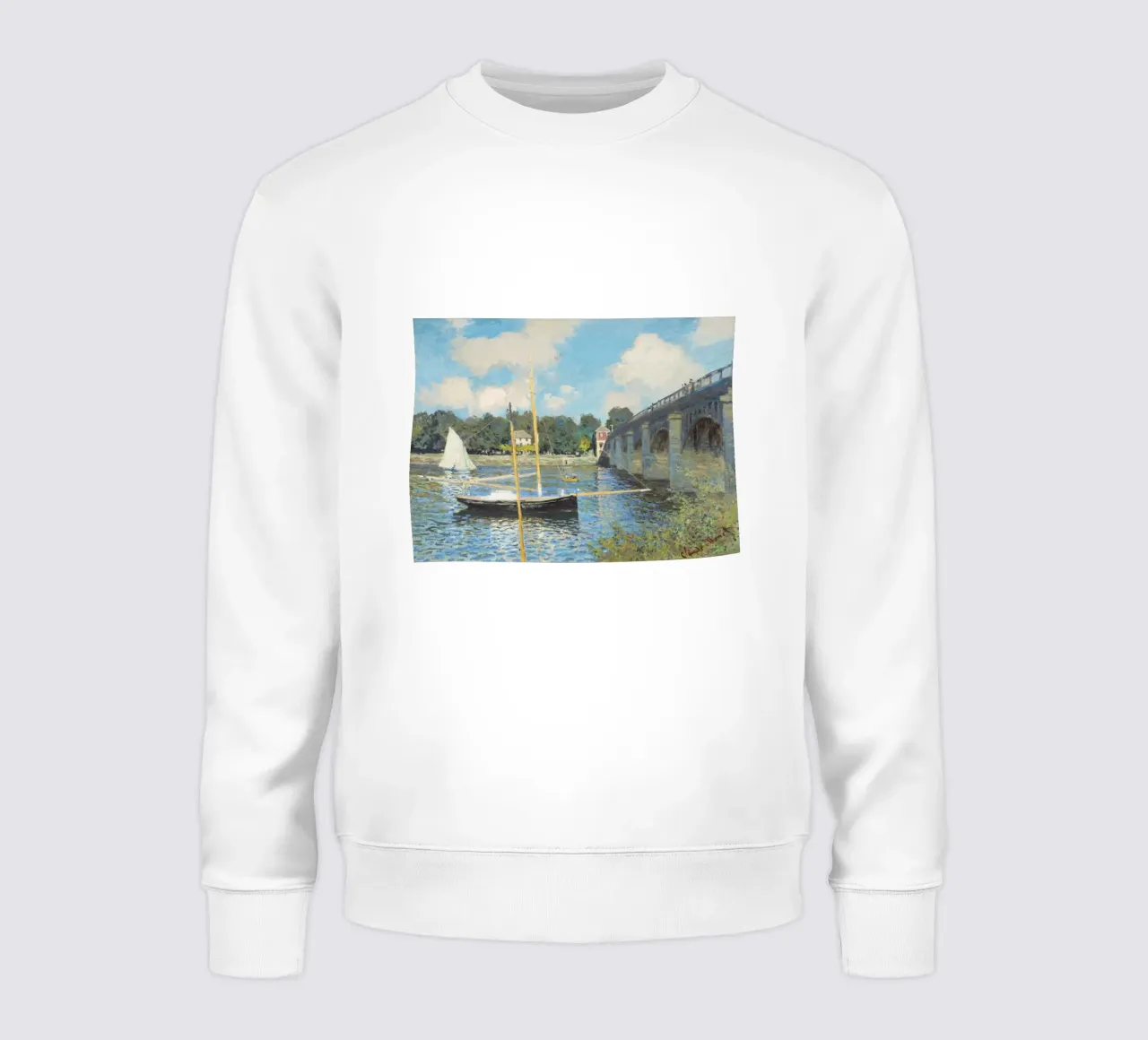 The Bridge at Argenteuil (1874) by Claude Monet sweatshirt by Venus Art