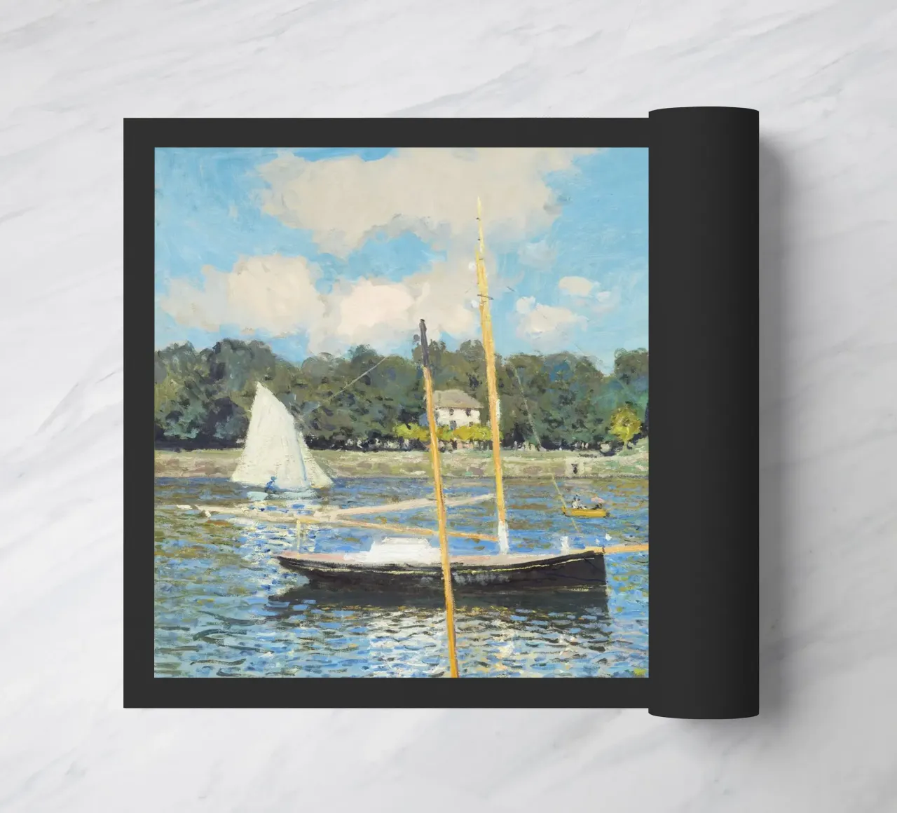 The Bridge at Argenteuil (1874) by Claude Monet doormat by Venus Art