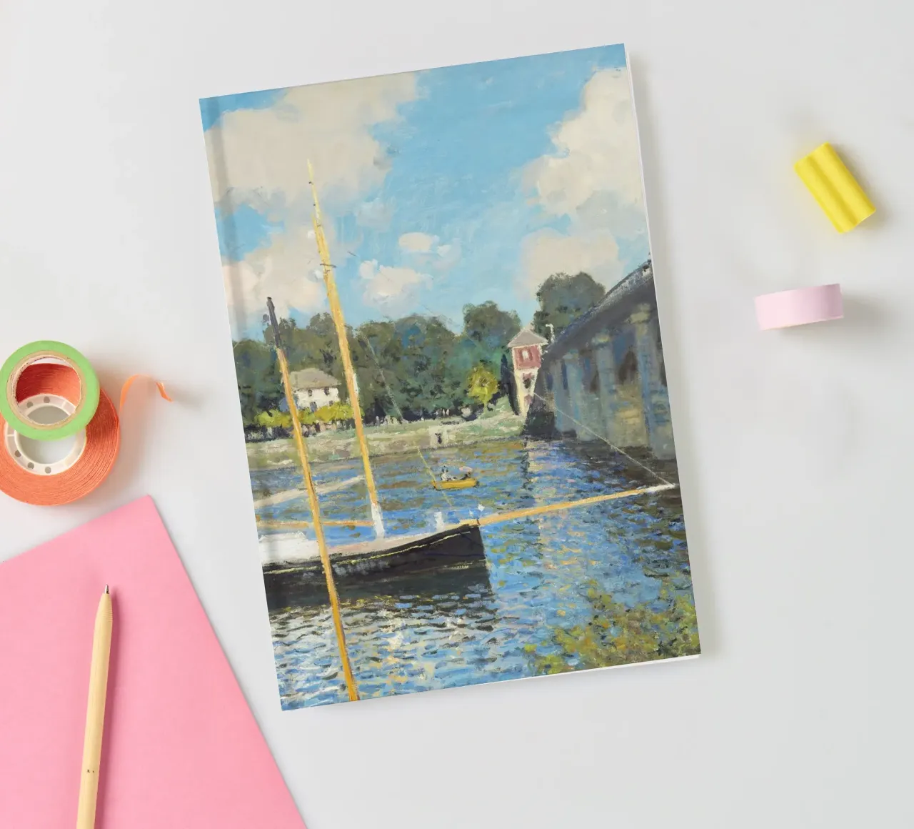 The Bridge at Argenteuil (1874) by Claude Monet notebook by Venus Art