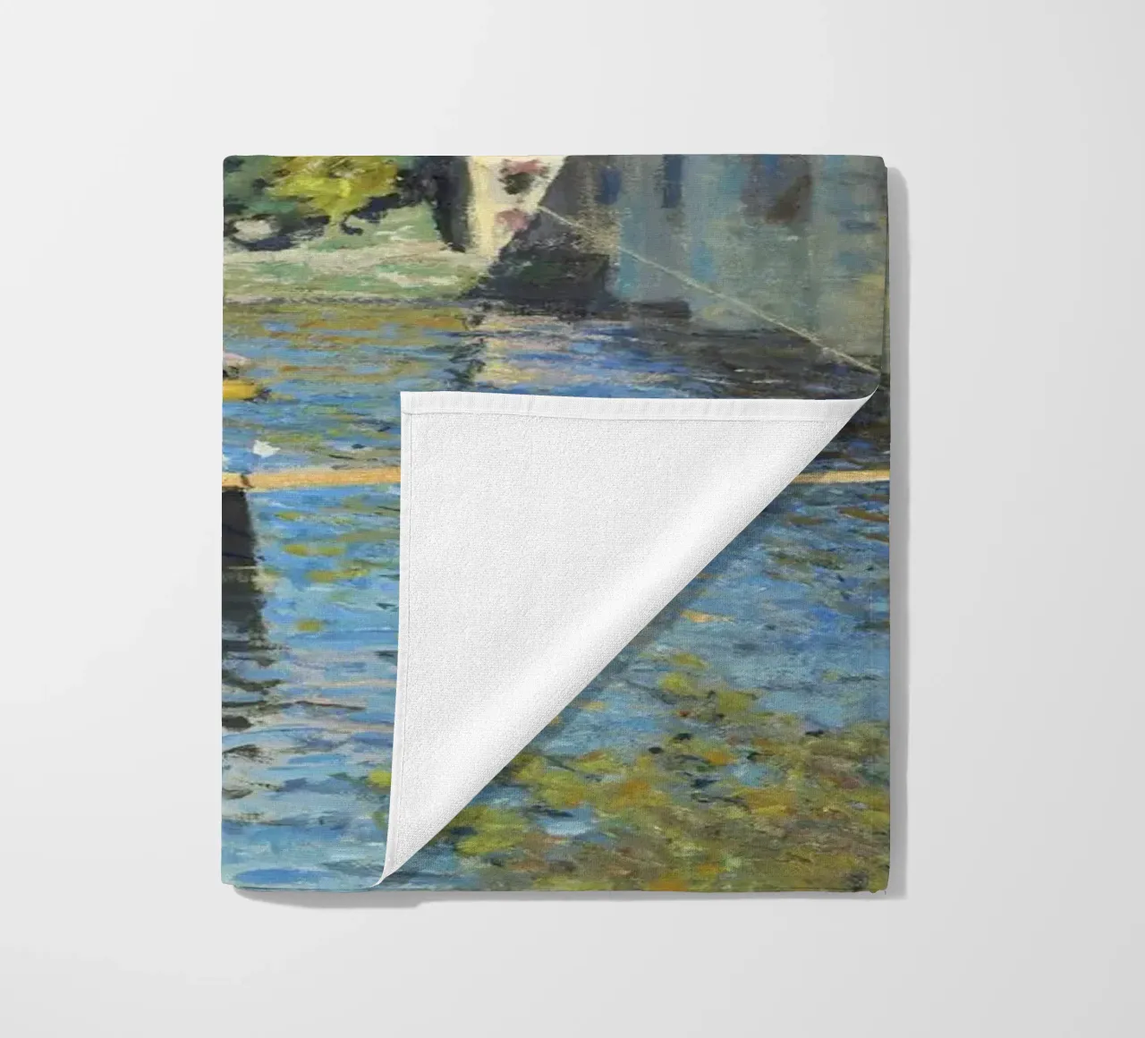 The Bridge at Argenteuil (1874) by Claude Monet beach towel by Venus Art