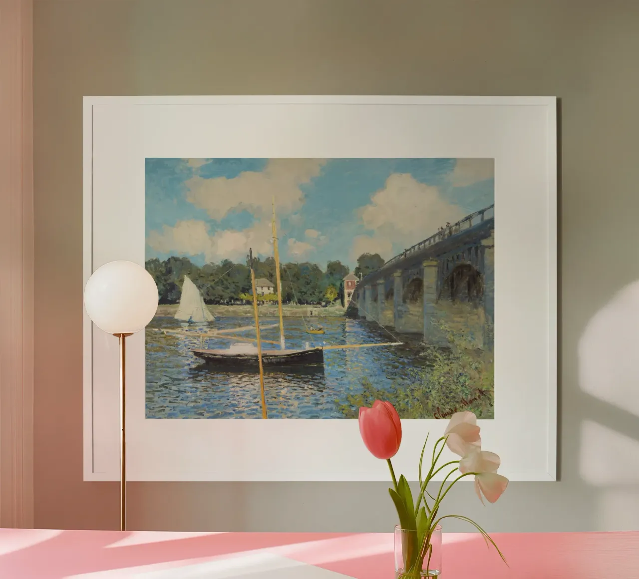 The Bridge at Argenteuil (1874) by Claude Monet hahnemühle by Venus Art