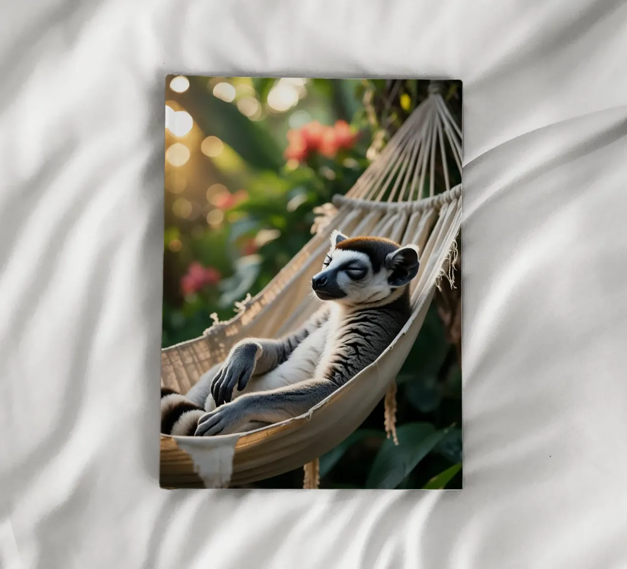🌿🌺 Ringstaartmaki | Chillin’... with a view notebook by Trinkets NL Design Studio