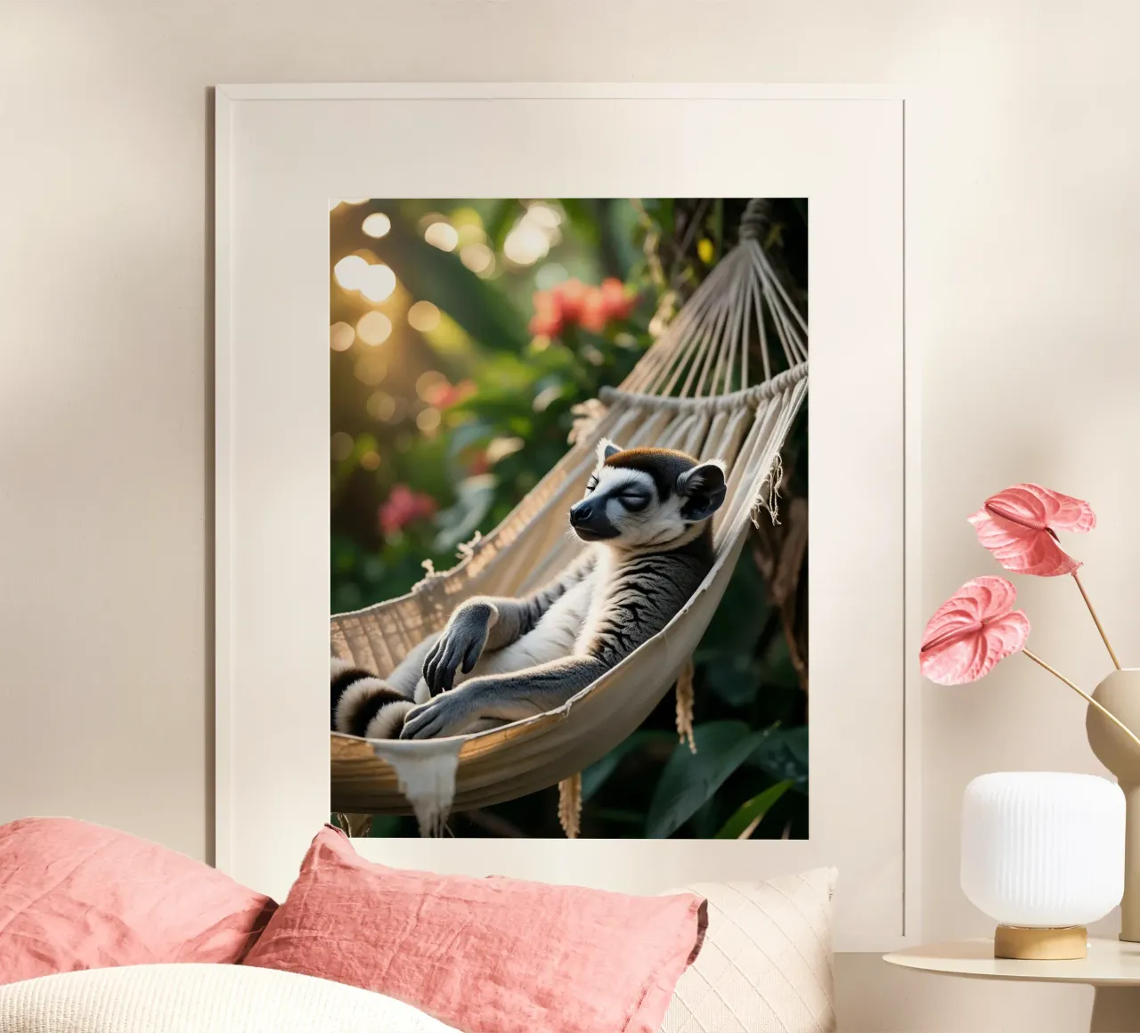 🌿🌺 Ringstaartmaki | Chillin’... with a view hahnemühle by Trinkets NL Design Studio