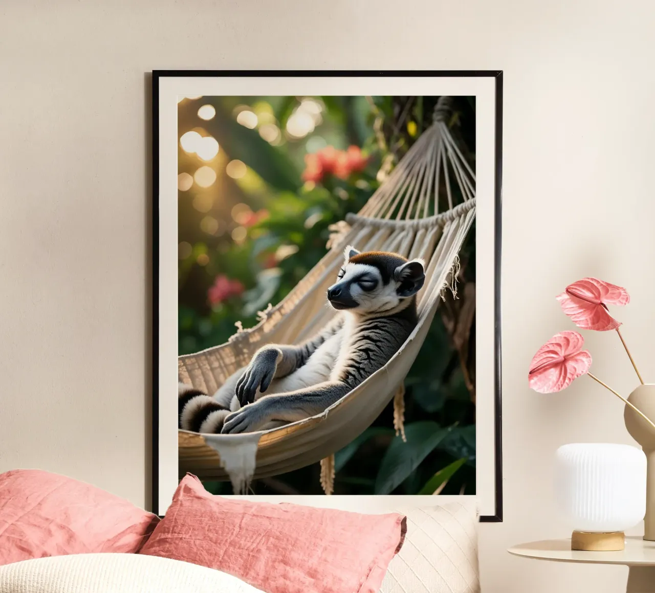 🌿🌺 Ringstaartmaki | Chillin’... with a view hahnemühle by Trinkets NL Design Studio