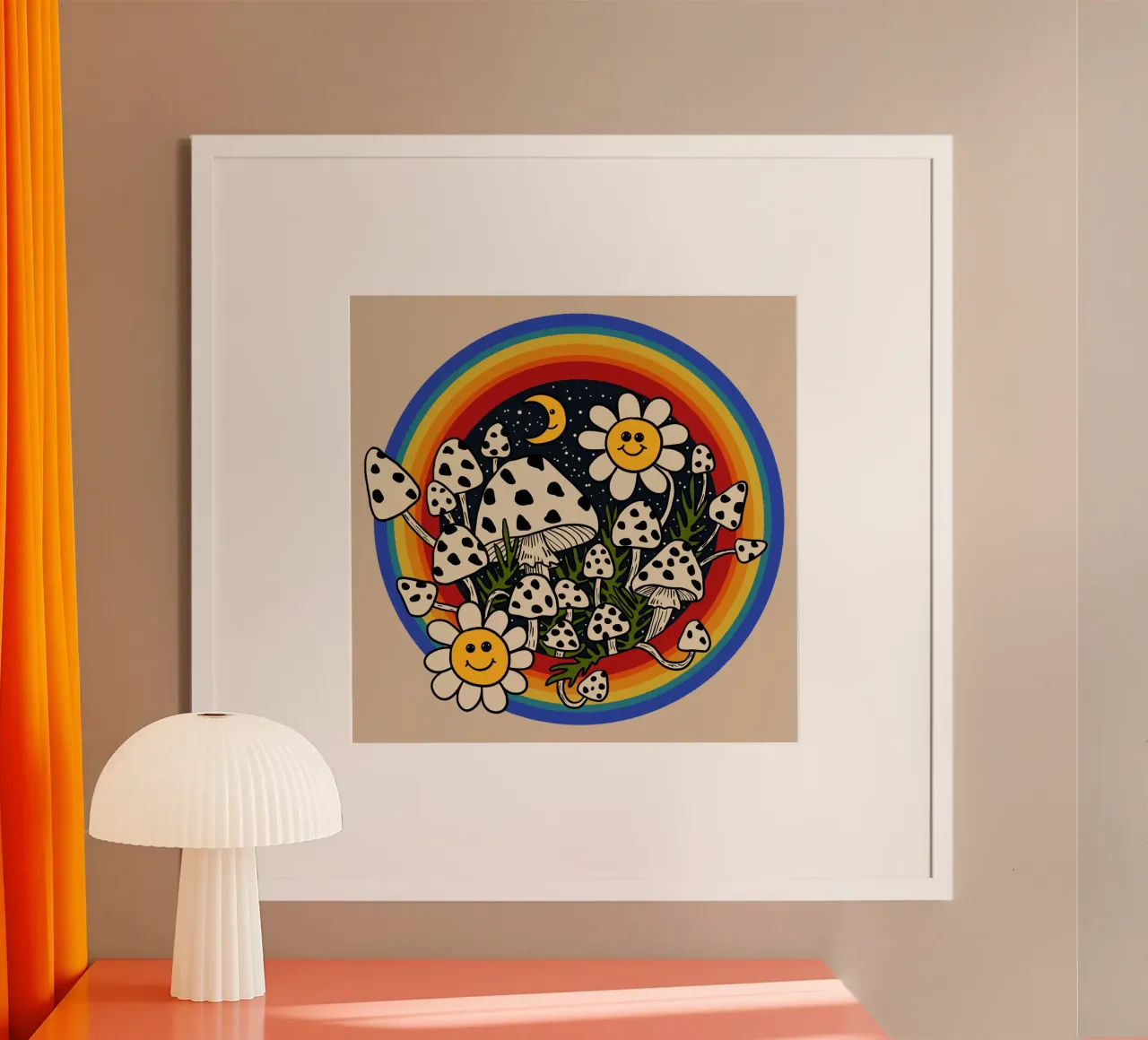 Midnight happy meadow poster con telaio in alluminio da TijanaArtStudio88