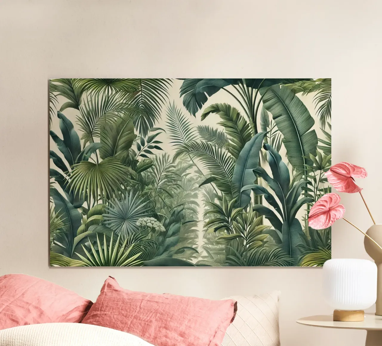 Il paradiso delle foglie esotiche poster con telaio in plastica da Chromatic Fusion Studio