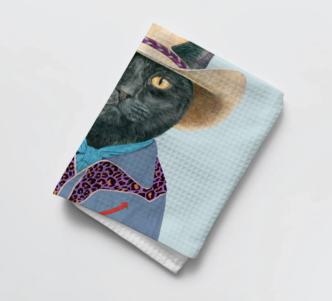 Gatto nero Cowboy canovaccio da cucina da Animal Crew