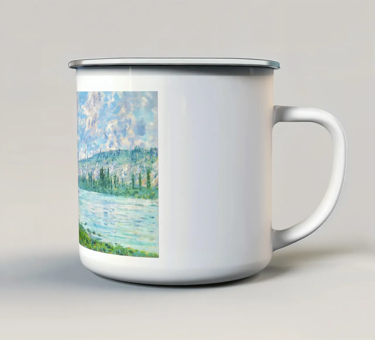Claude Monet - La Senna a Vétheuil (1880) tazza in smalto da Venus Art