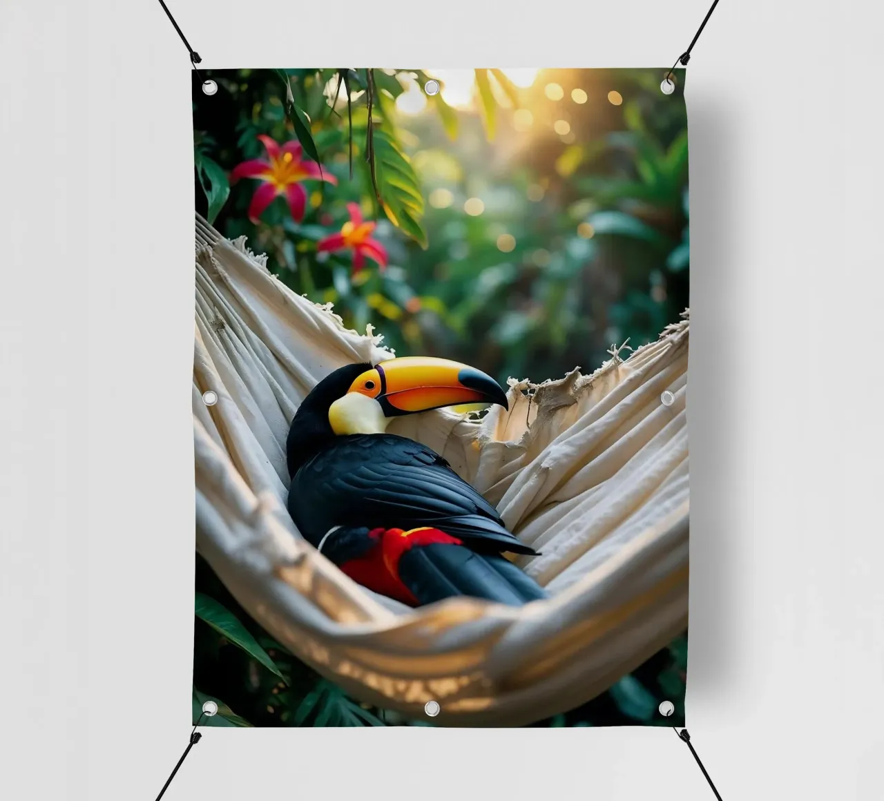 🌿🌺 Toucan | Chillin' in full swing (1) telo in pvc da Trinkets NL Design Studio