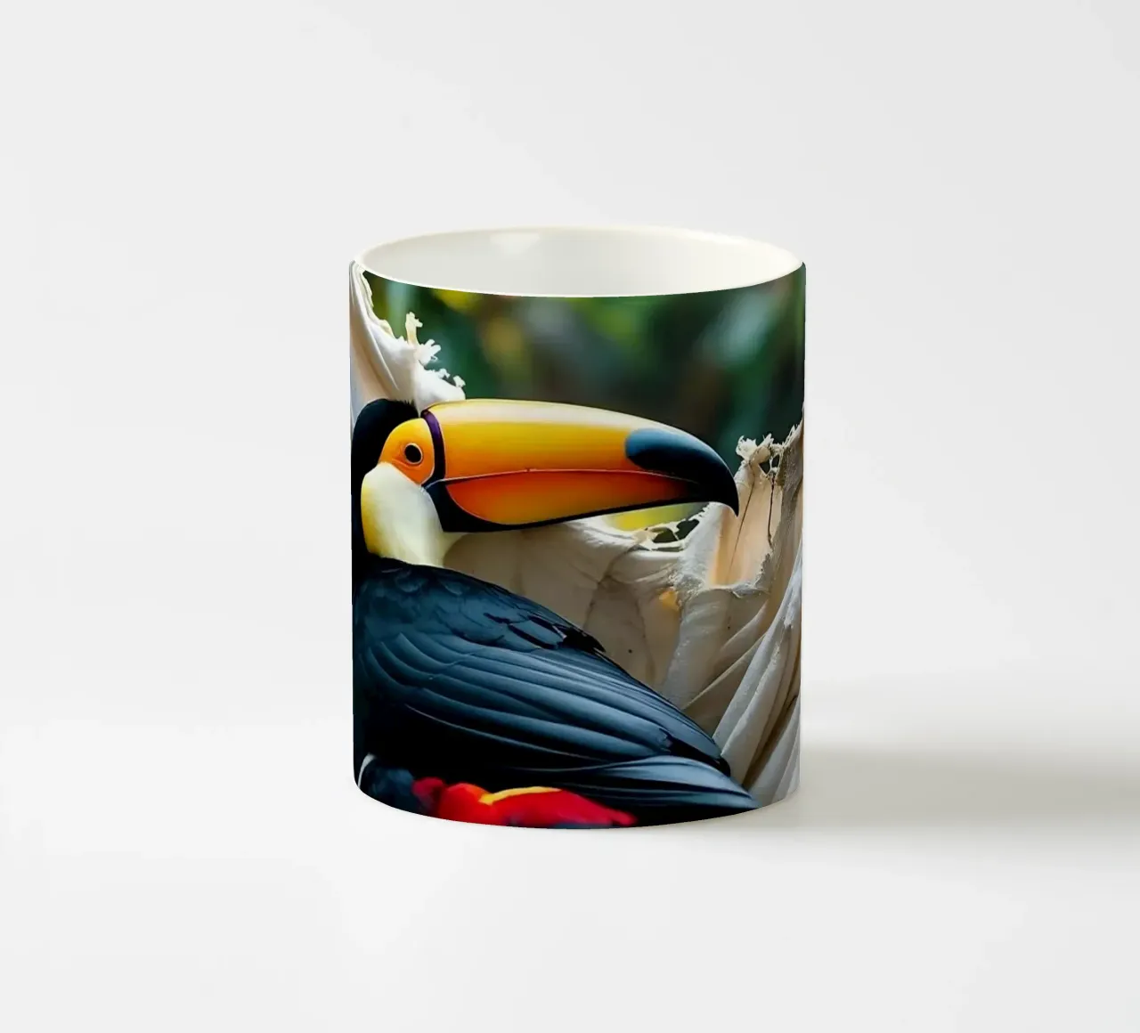 🌿🌺 Toucan | Chillin' in full swing (1) tazza in ceramica da Trinkets NL Design Studio