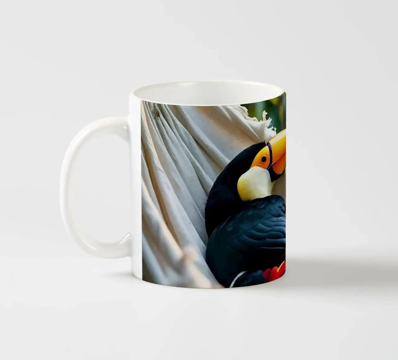 🌿🌺 Toucan | Chillin' in full swing (1) tazza in ceramica da Trinkets NL Design Studio