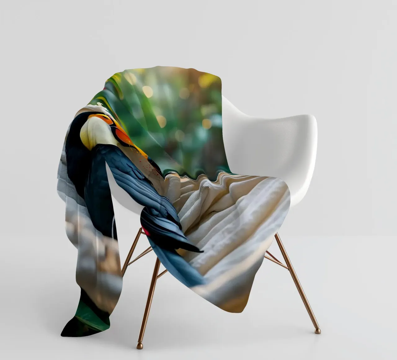 🌿🌺 Toucan | Chillin' in full swing (1) fleece blanket by Trinkets NL Design Studio