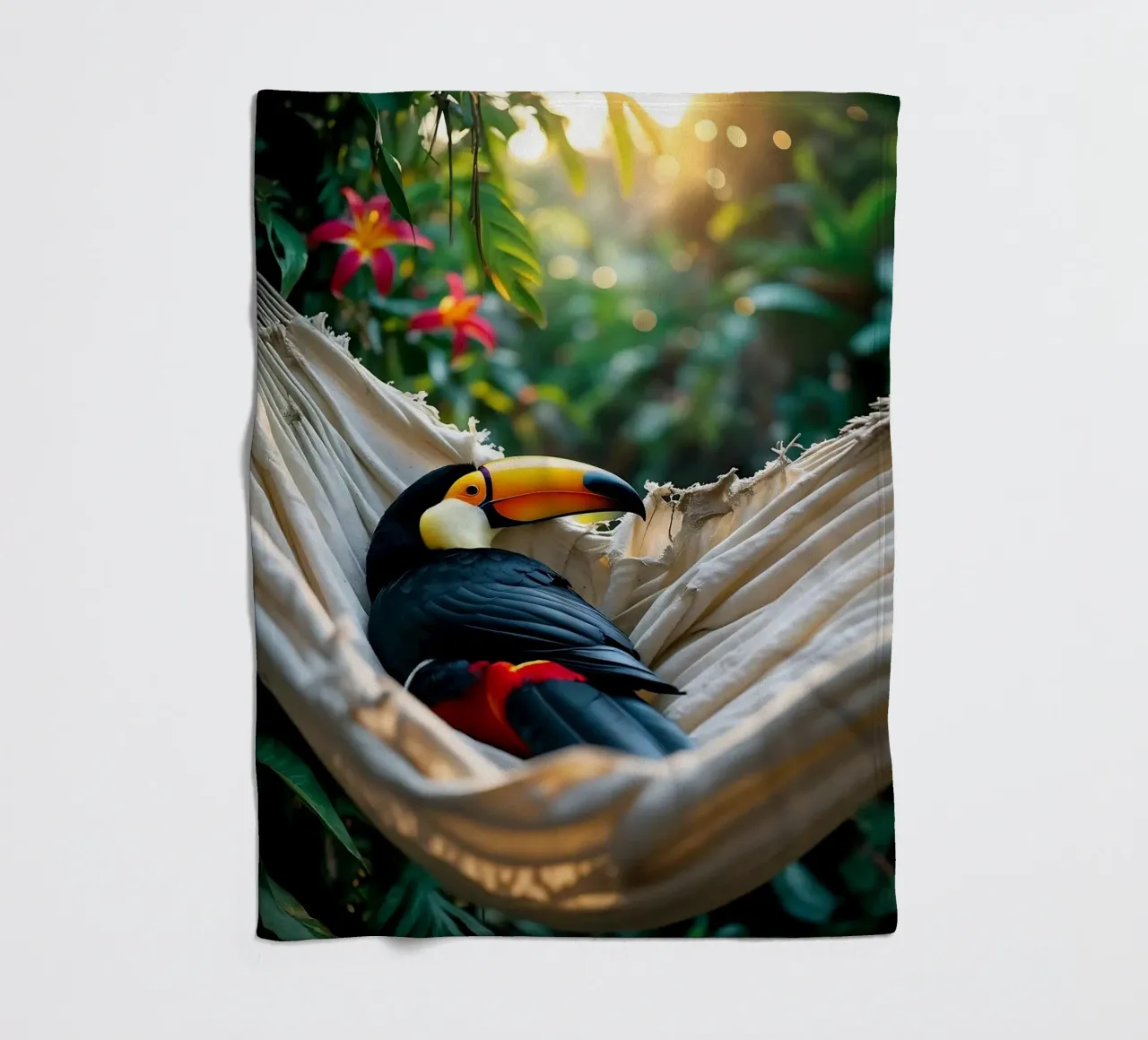 🌿🌺 Toucan | Chillin' in full swing (1) coperta in pile da Trinkets NL Design Studio