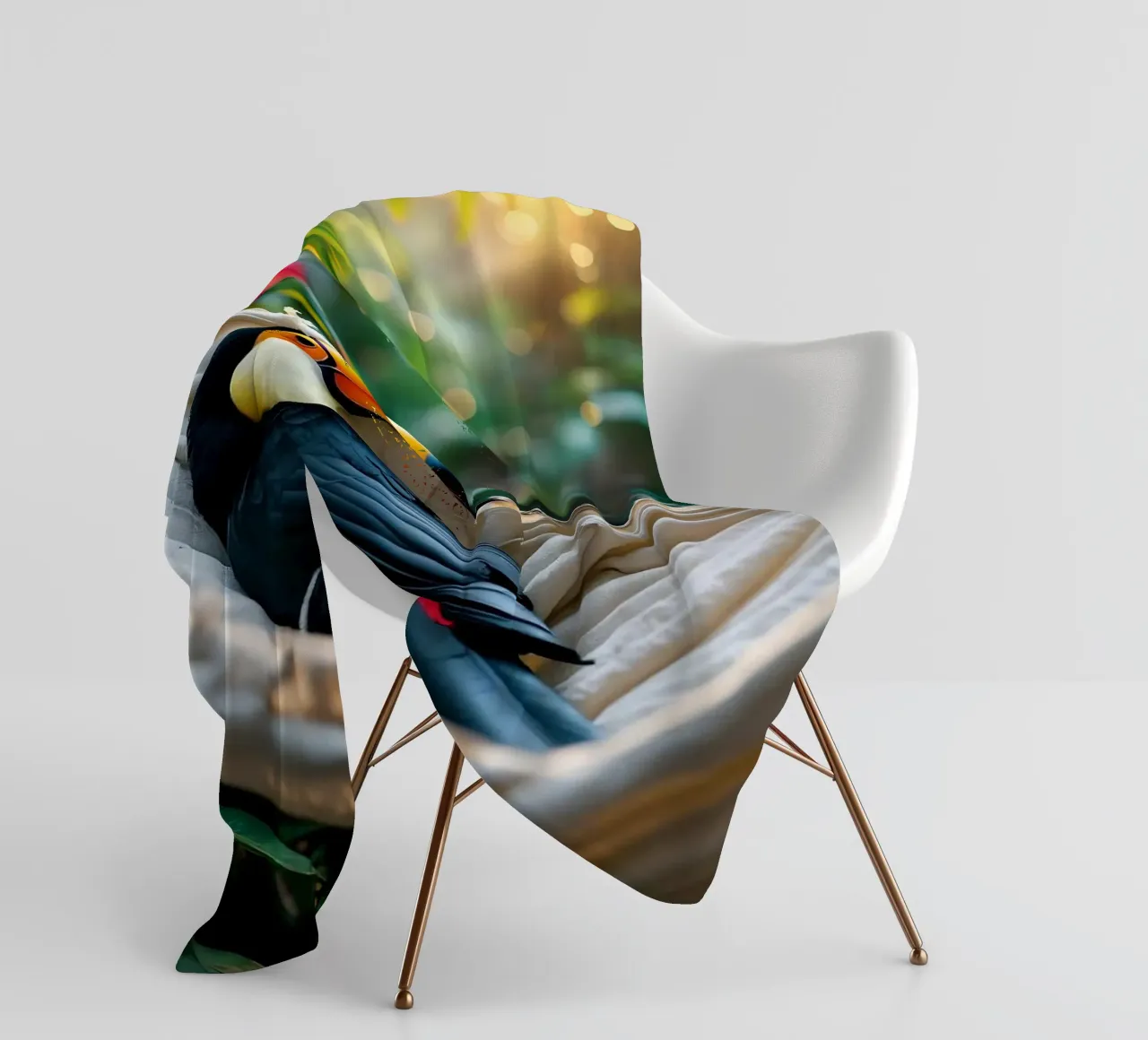 🌿🌺 Toucan | Chillin' in full swing (1) fleece blanket by Trinkets NL Design Studio