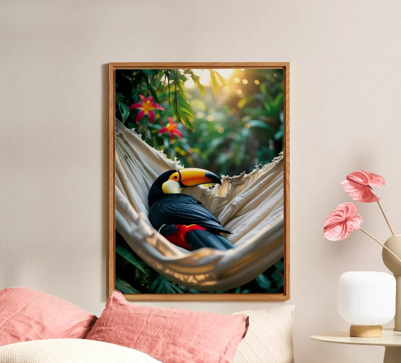 🌿🌺 Toucan | Chillin' in full swing (1) alluminio dibond da Trinkets NL Design Studio