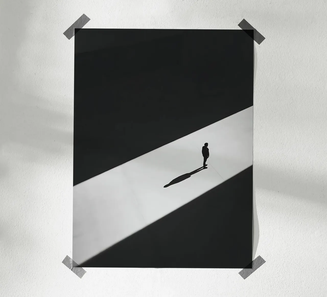Schatten, der im Licht getragen wird Poster mit Kunststoffrahmen von Plain Thoughts