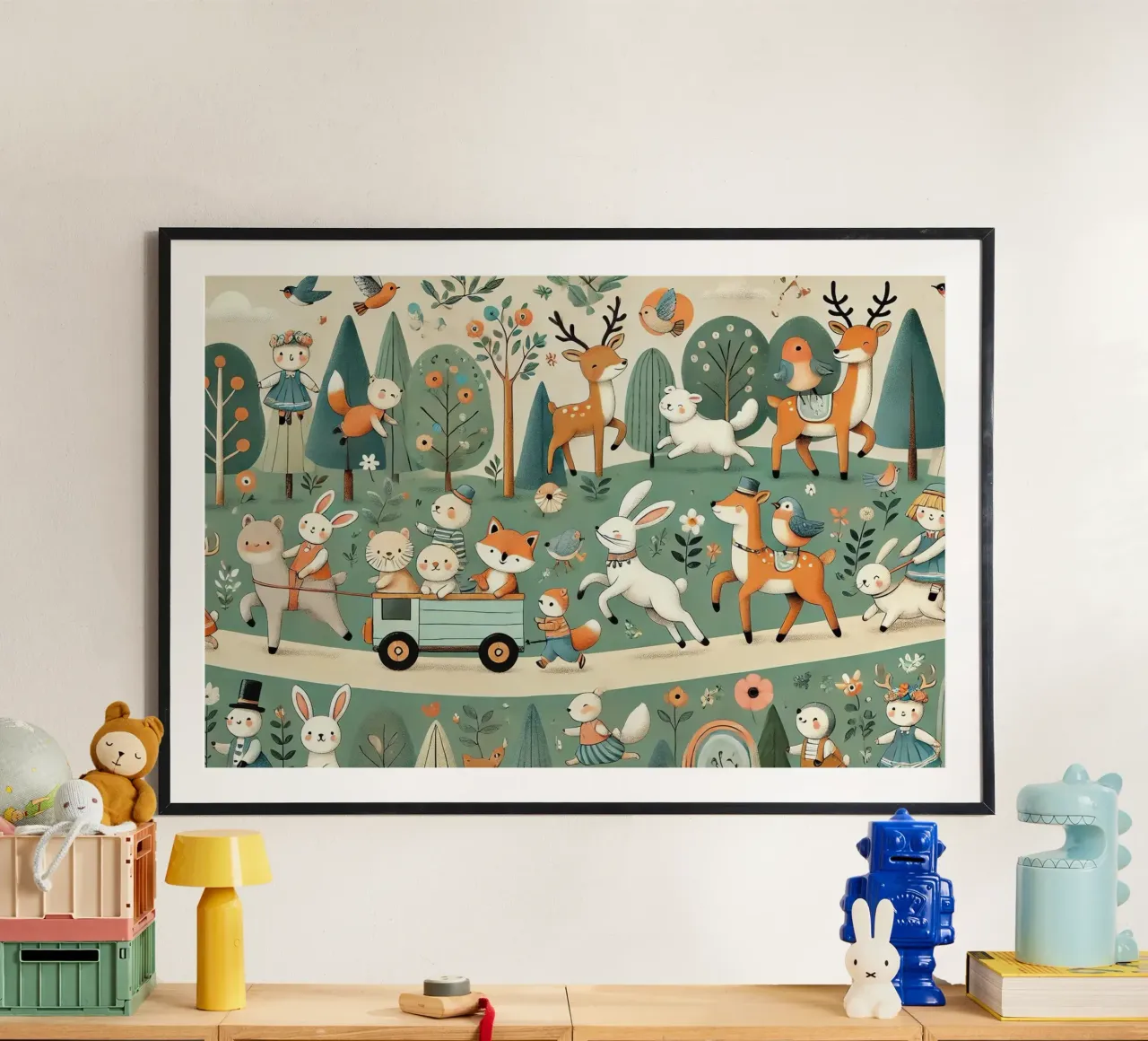 Parata degli amici della foresta poster da Chromatic Fusion Studio