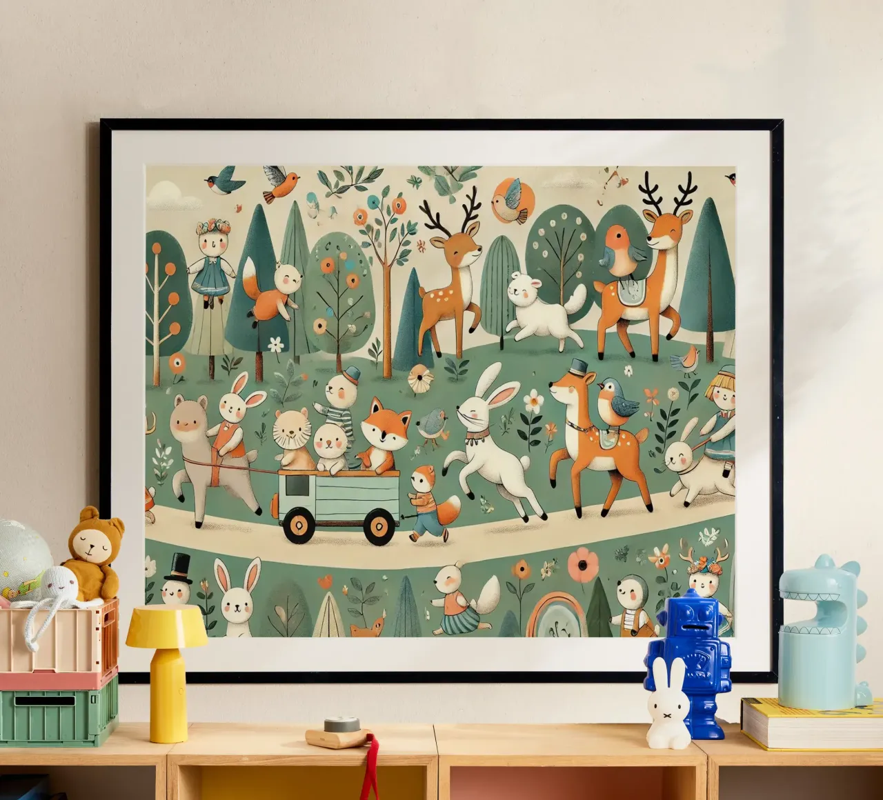 Parata degli amici della foresta poster da Chromatic Fusion Studio