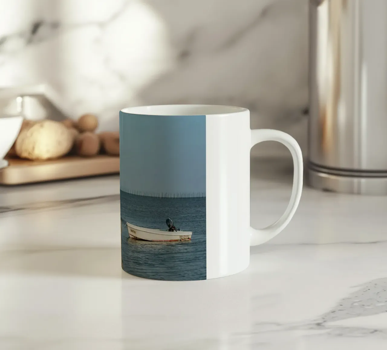 Tramonto in riva al mare in Giappone tazza in ceramica da Marcel Bisig