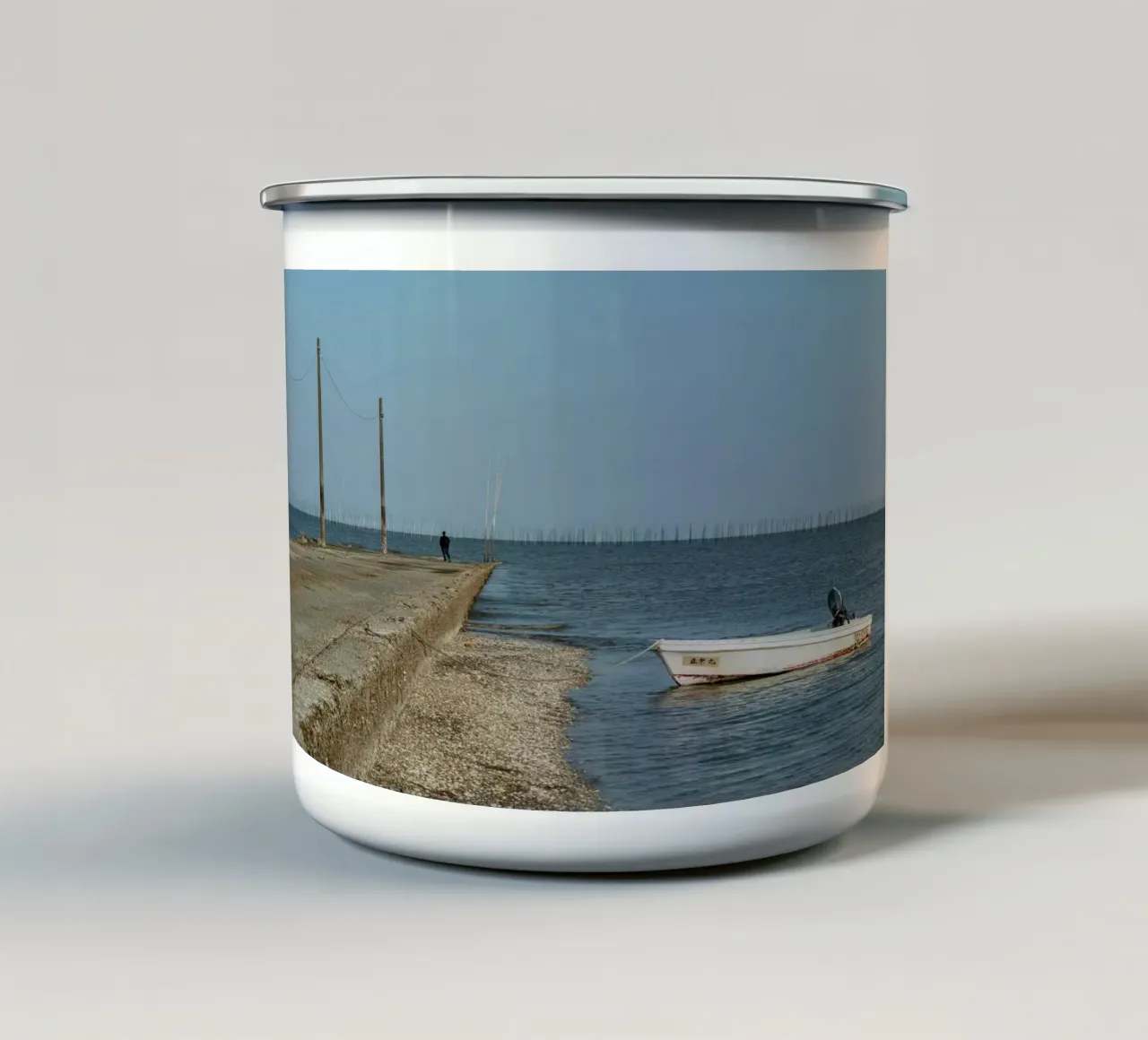 Tramonto in riva al mare in Giappone tazza in smalto da Marcel Bisig
