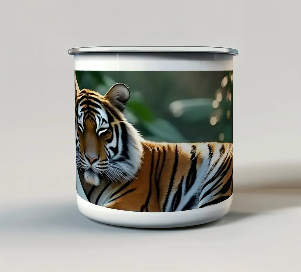 🌿😎 Tigre | Pausa. Potere. Pace. tazza in smalto da Trinkets NL Design Studio