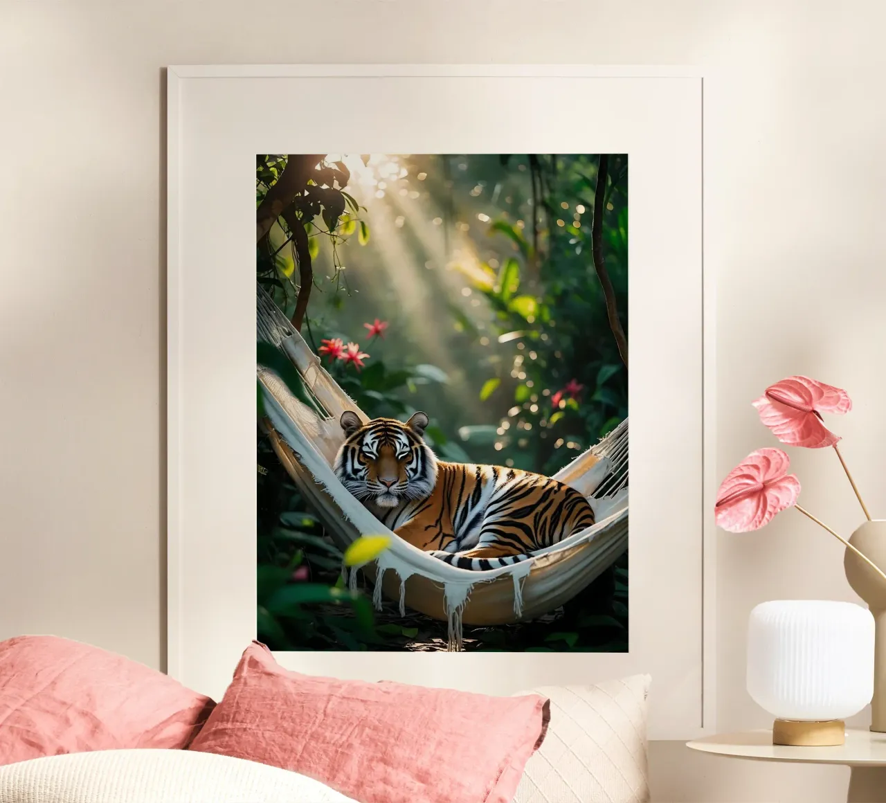 🌿😎 Tigre | Pausa. Potere. Pace. poster da Trinkets NL Design Studio