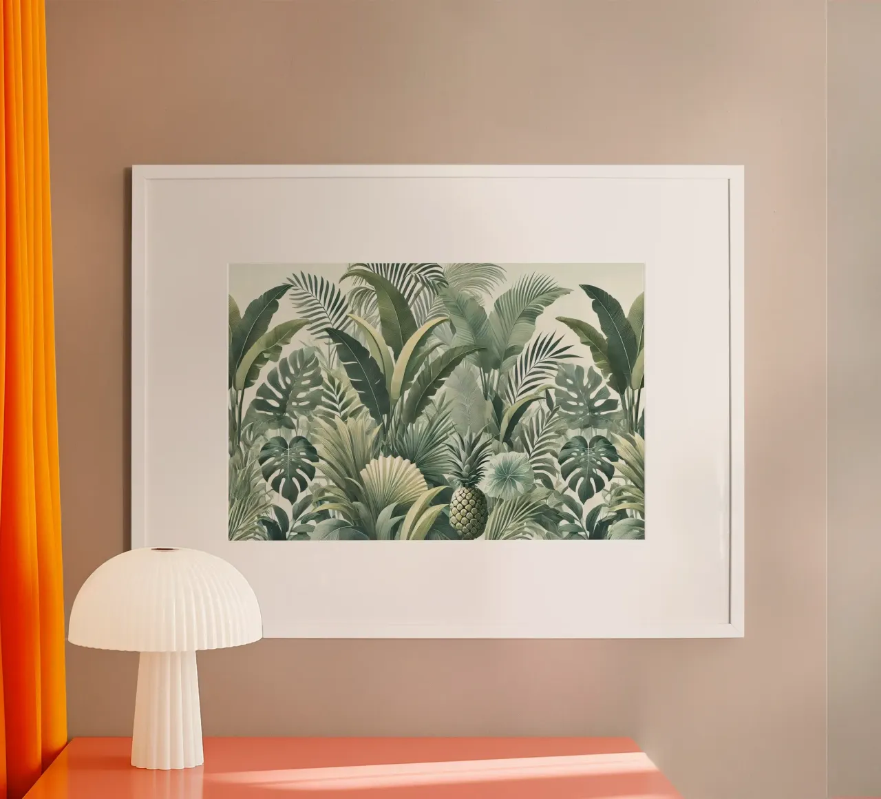 Paradiso verde a foglie poster con telaio in alluminio da Chromatic Fusion Studio