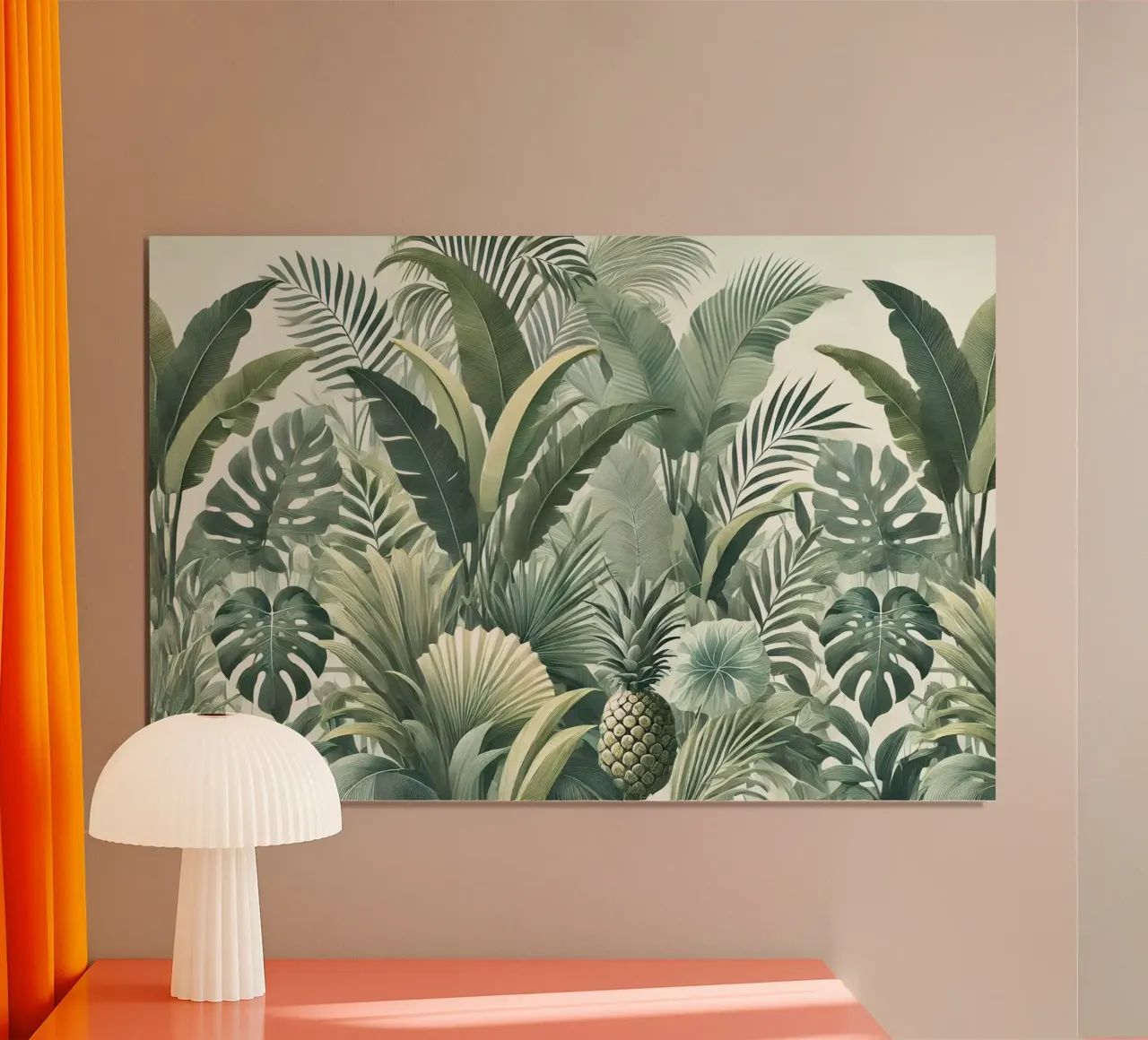 Paradiso verde a foglie poster con telaio in alluminio da Chromatic Fusion Studio
