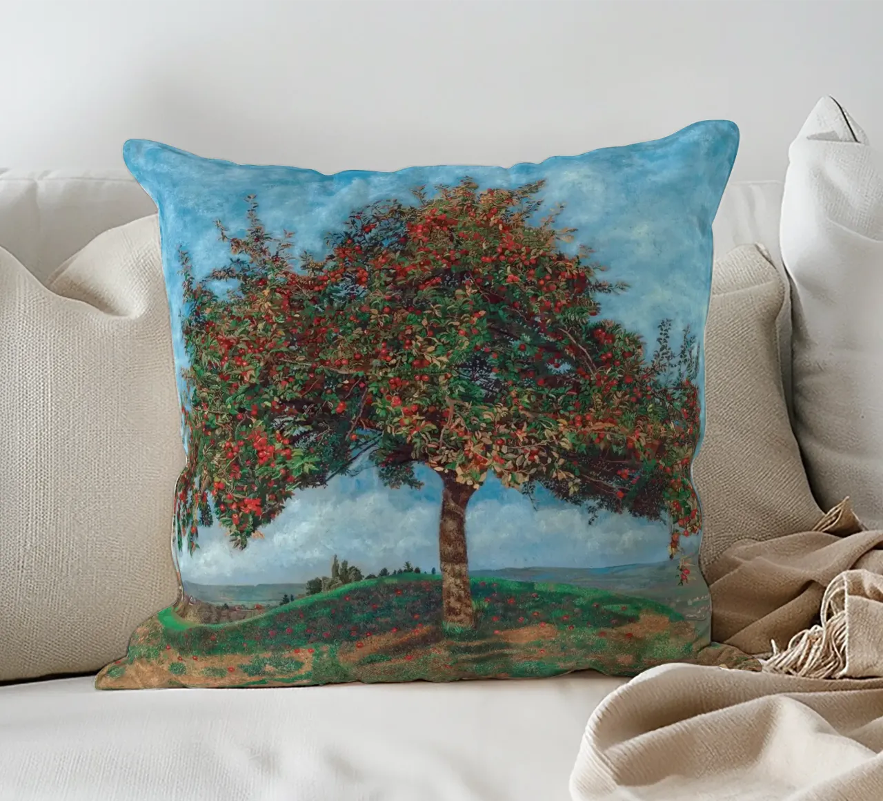 Apple Tree by Lake Zürich cuscino da apoloprints
