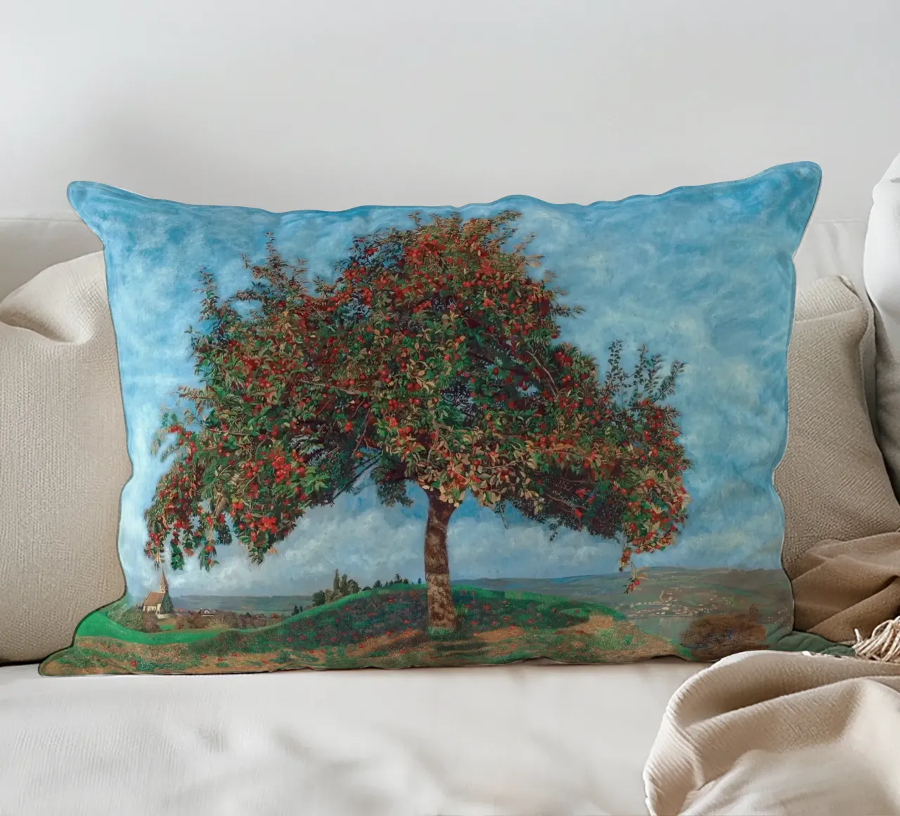 Apple Tree by Lake Zürich cuscino da apoloprints