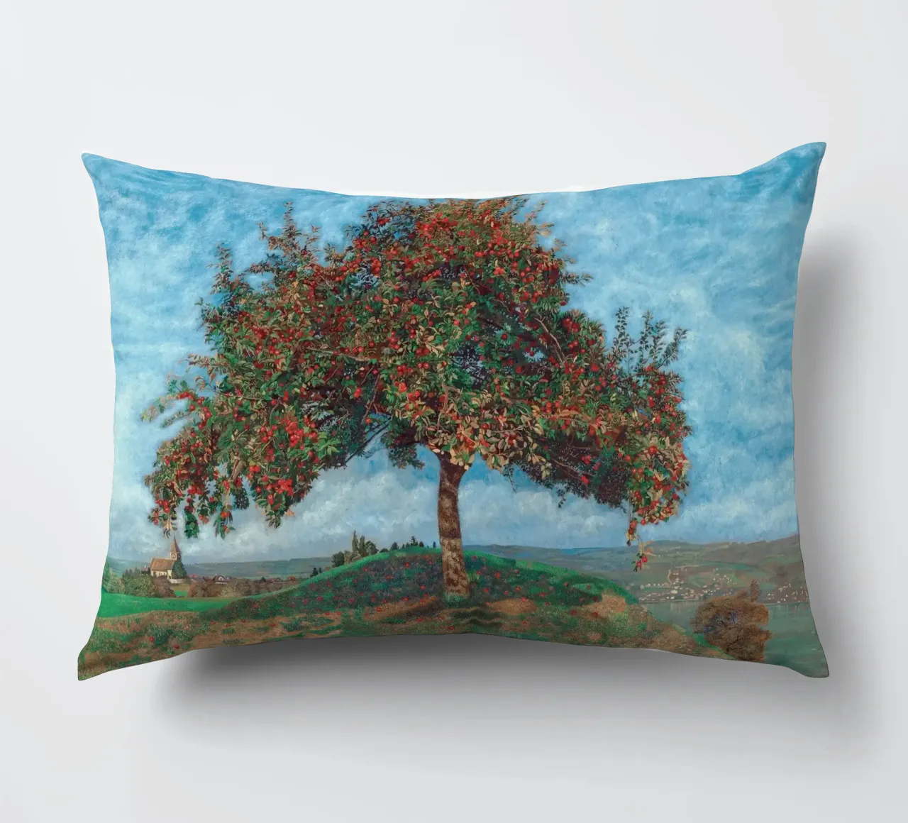 Apple Tree by Lake Zürich cuscino da apoloprints
