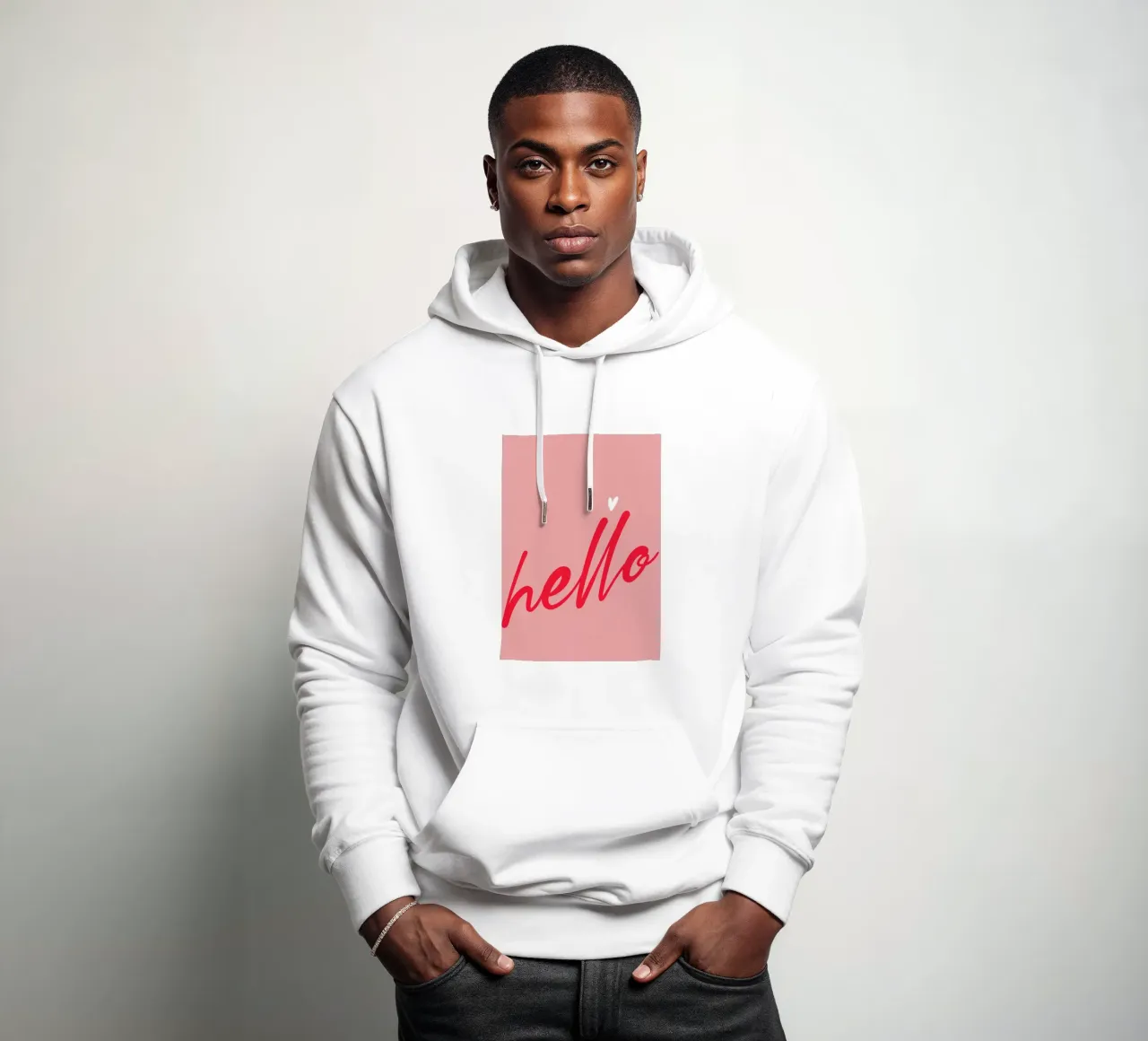 Hello Typography felpa con cappuccio da Attaboy Dsgn