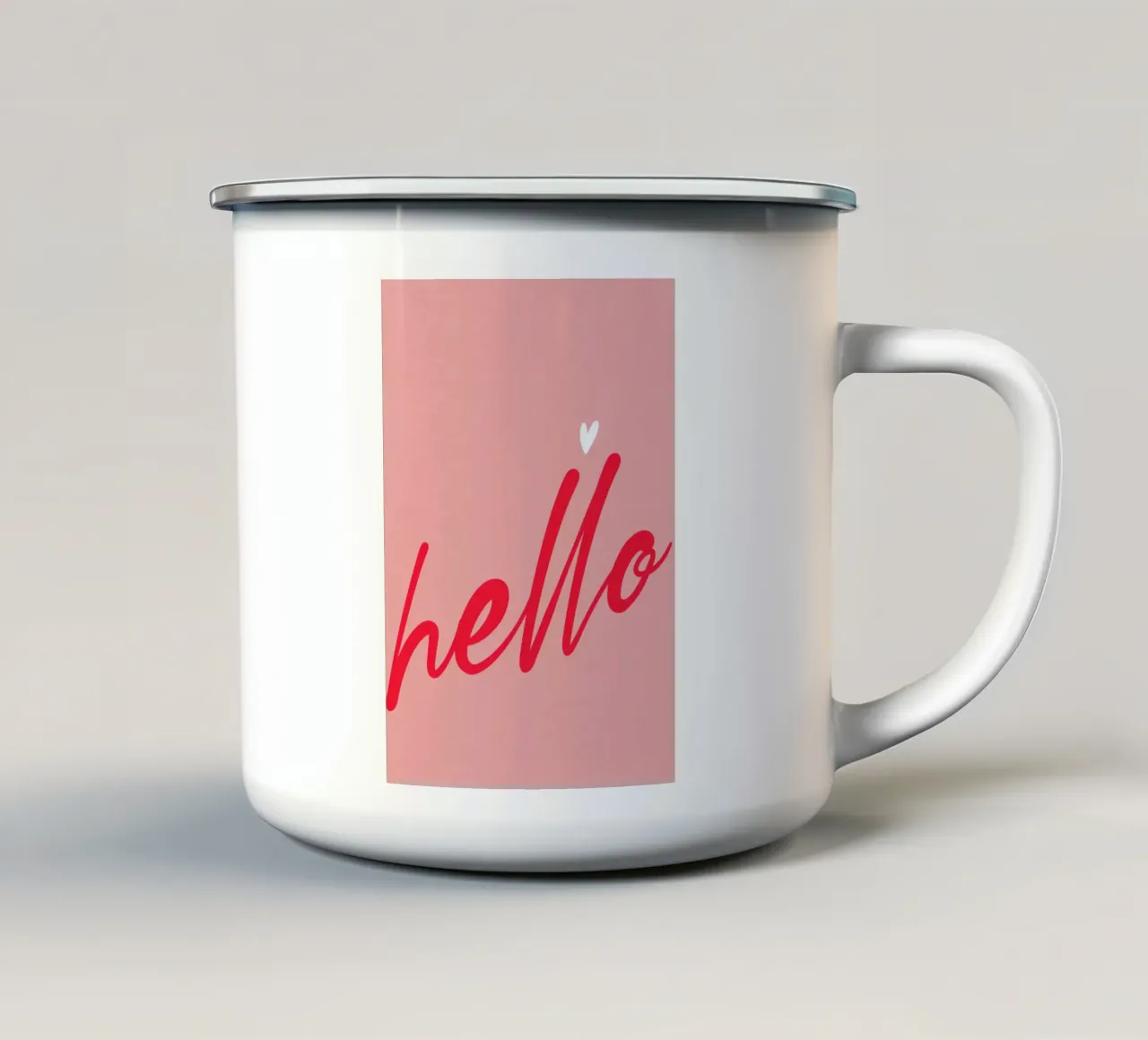 Hello Typography tazza in smalto da Attaboy Dsgn