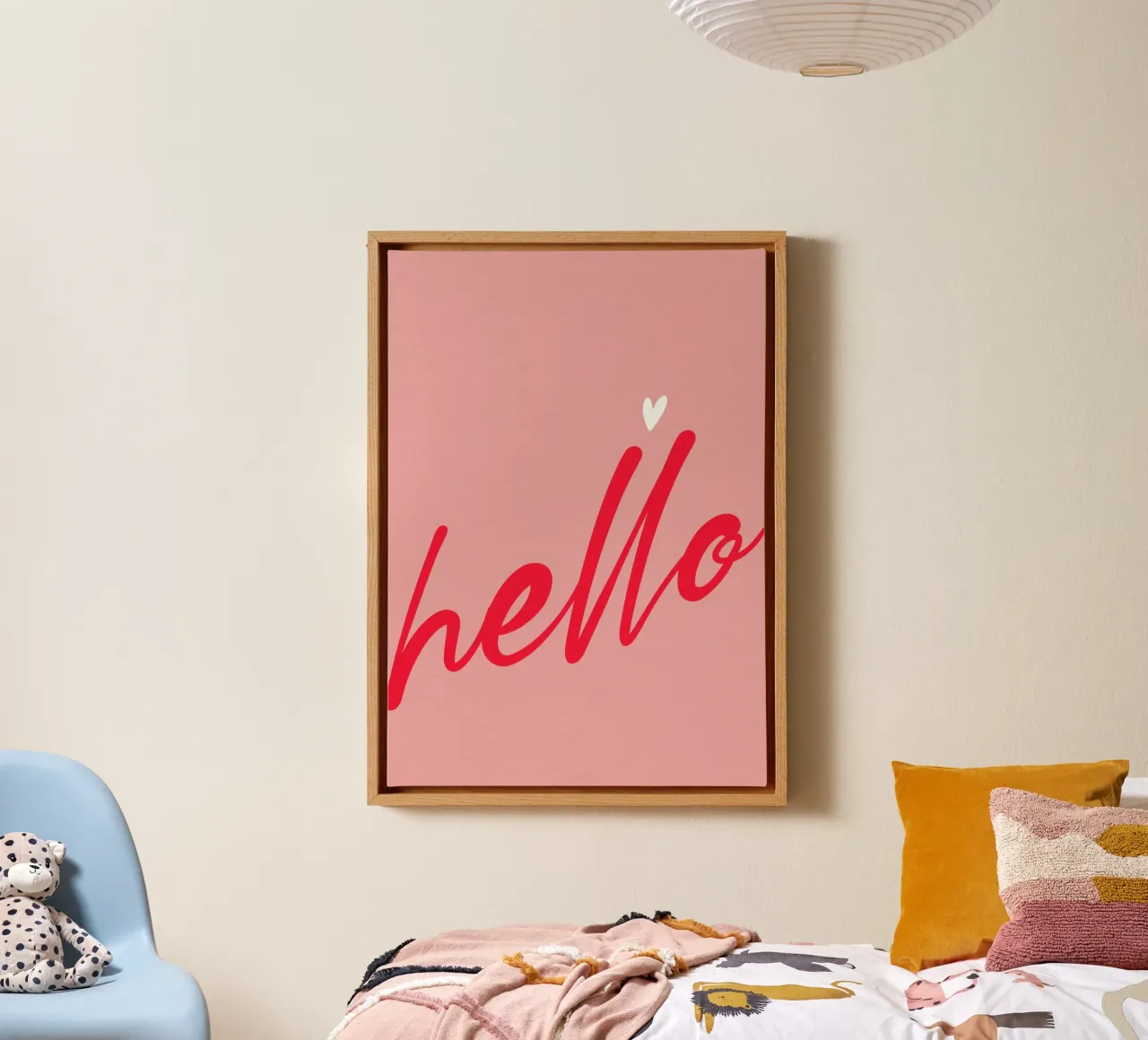 Hello Typography tela con Cornice a cassetta da Attaboy Dsgn