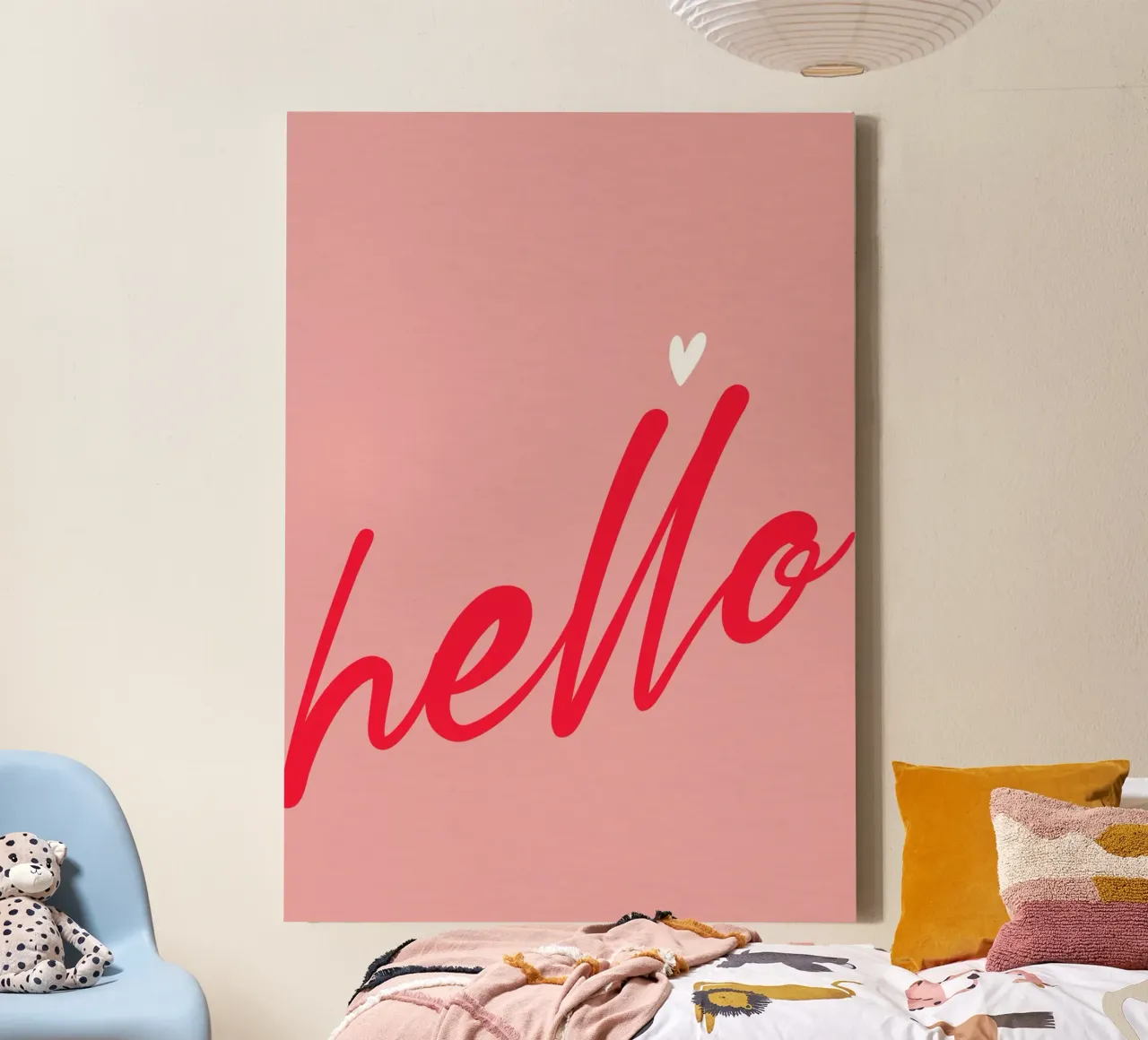 Hello Typography tela con Cornice a cassetta da Attaboy Dsgn