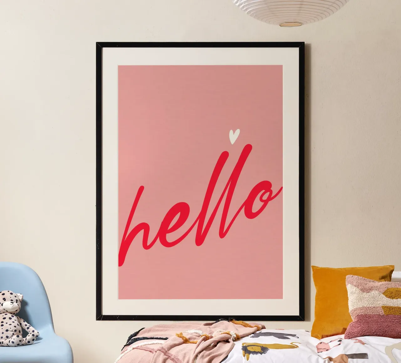 Hello Typography poster con telaio in alluminio da Attaboy Dsgn
