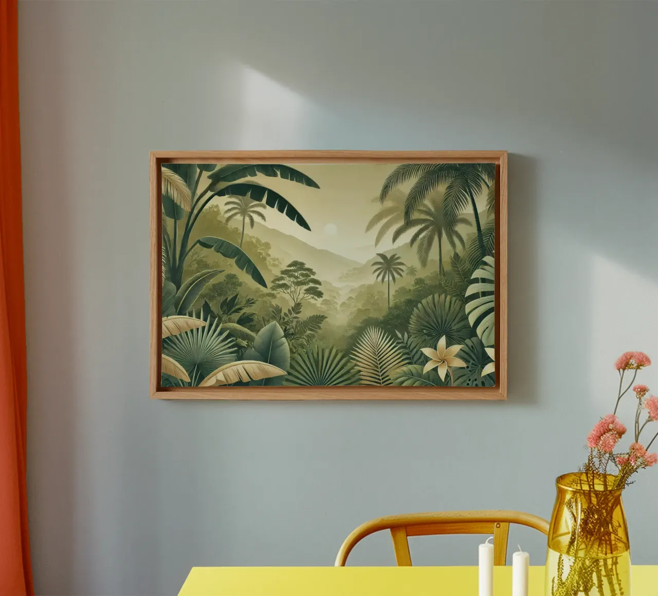 Sereen palmparadijs canvas met Baklijst van Chromatic Fusion Studio