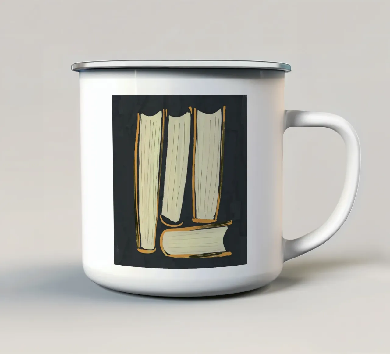 Quattro libri tazza in smalto da ThingDesign