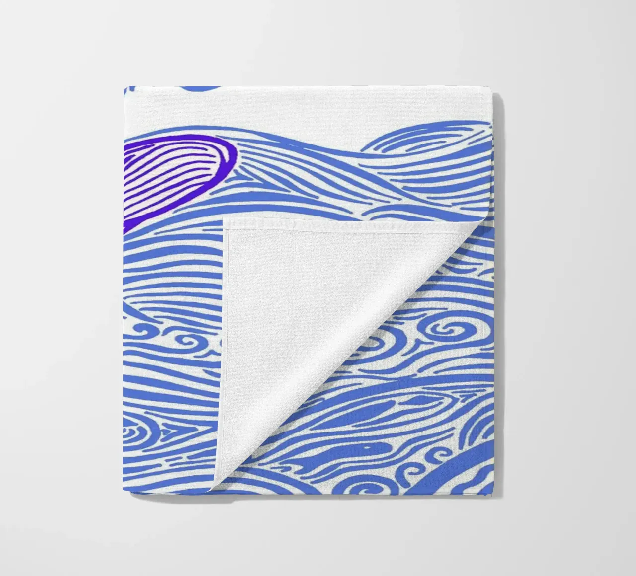 Balena nel mare - Blu telo mare da PaperLine Art