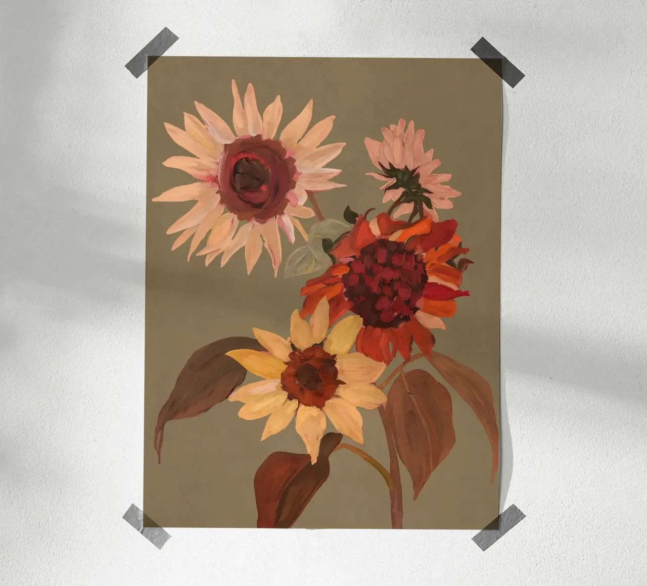 Momento dei girasoli poster con telaio in plastica da ThingDesign