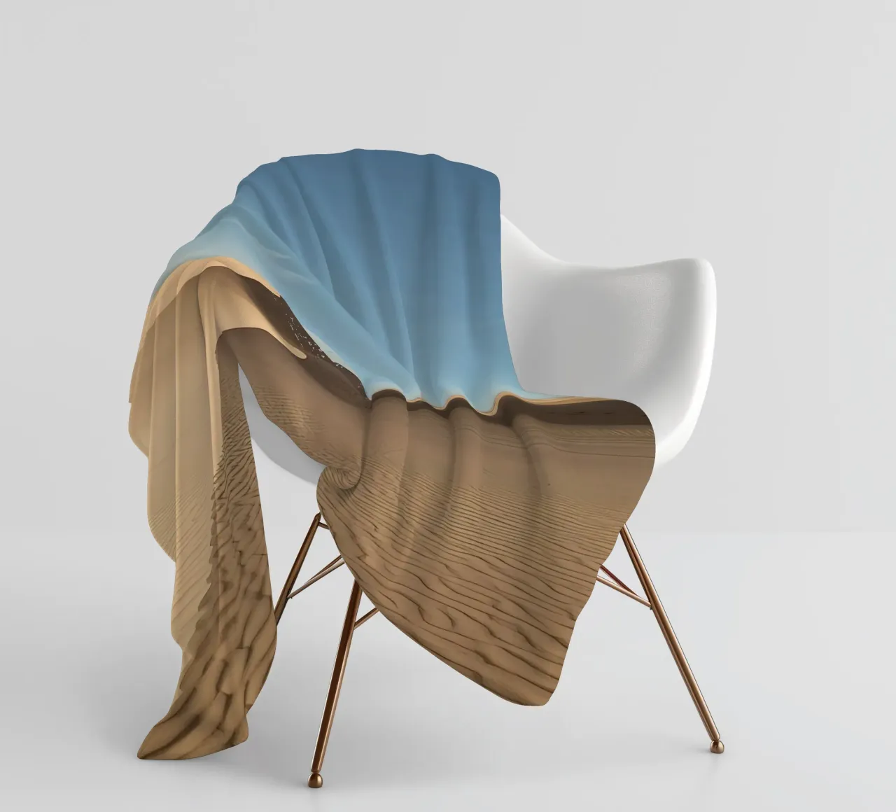 Paesaggio desertico con dune di sabbia e cielo blu coperta in pile da DesignDoodle