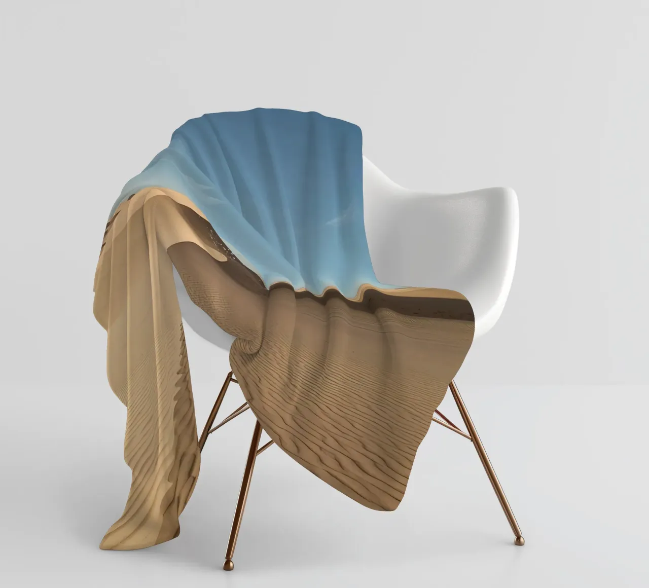 Paesaggio desertico con dune di sabbia e cielo blu coperta in pile da DesignDoodle