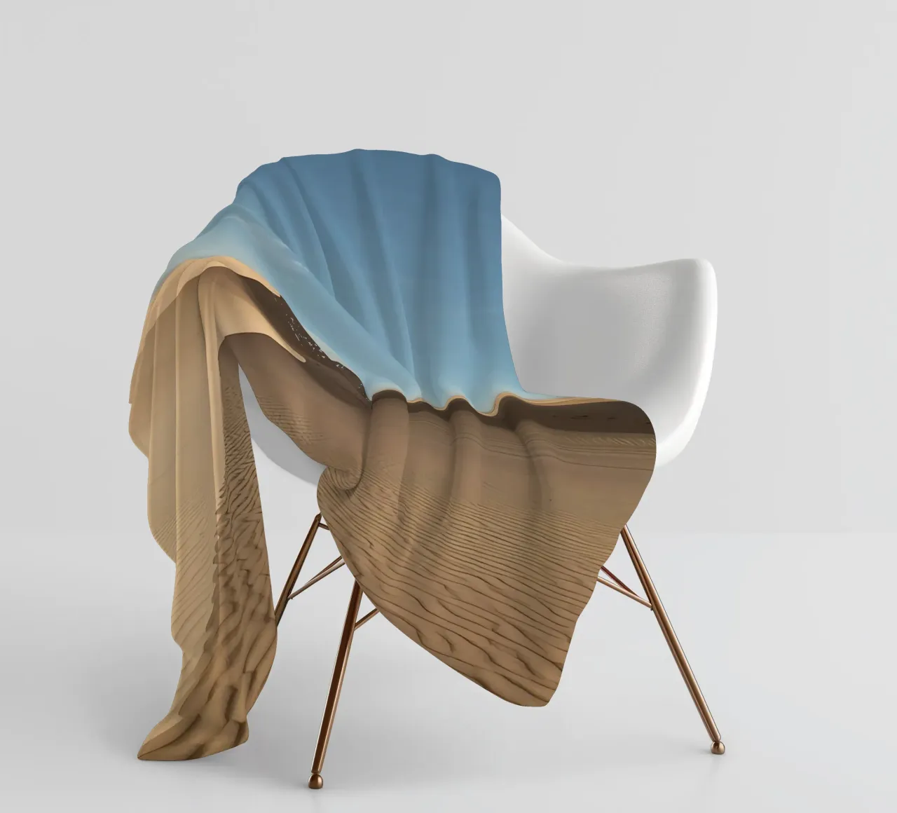 Paesaggio desertico con dune di sabbia e cielo blu coperta in pile da DesignDoodle