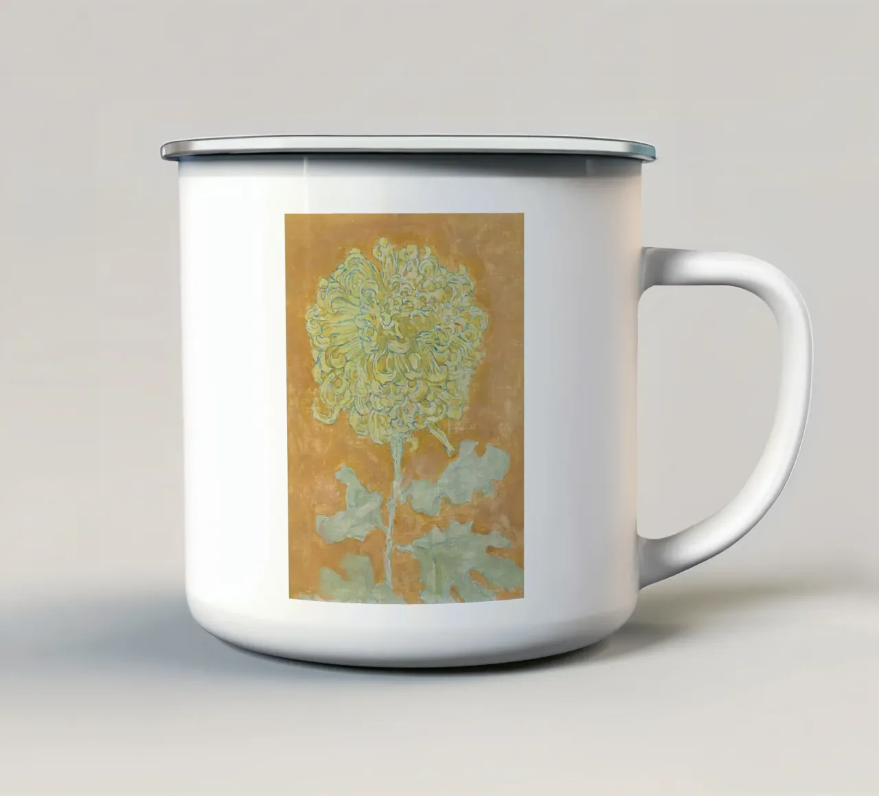 Chrysanthemum Flower tazza in smalto da apoloprints
