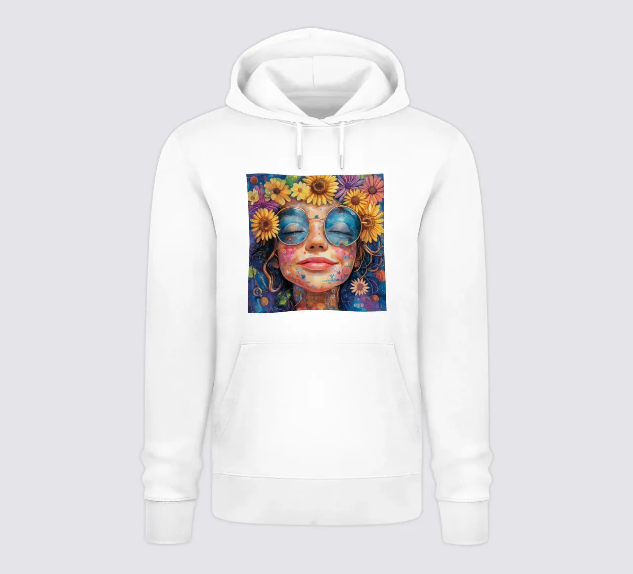 Faccia felice colorata felpa con cappuccio da Motivate-Today