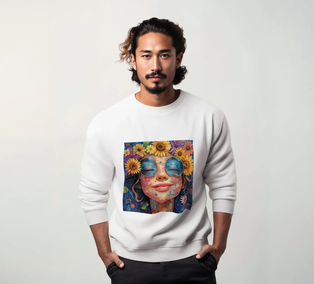 Faccia felice colorata felpa da Motivate-Today