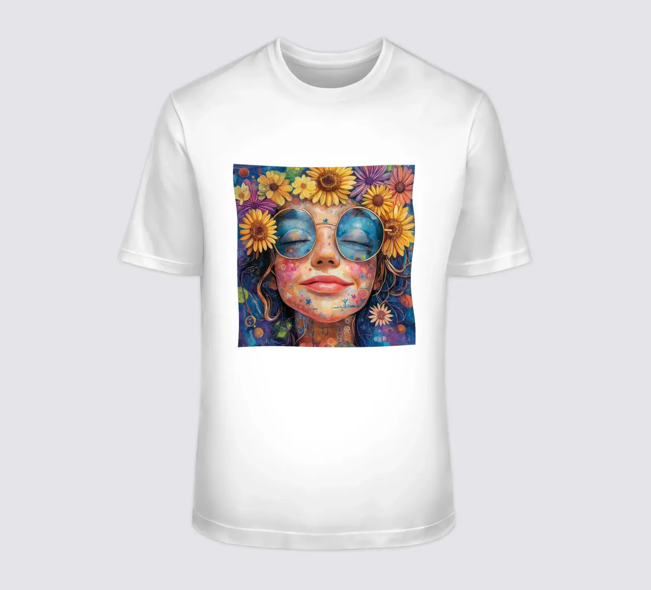 Faccia felice colorata t-shirt da Motivate-Today