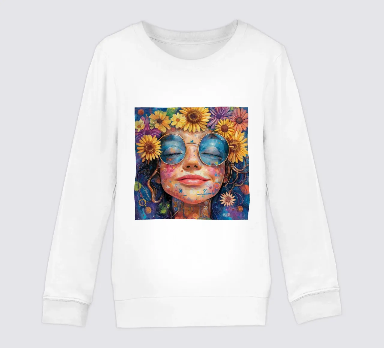 Faccia felice colorata felpa bambino da Motivate-Today