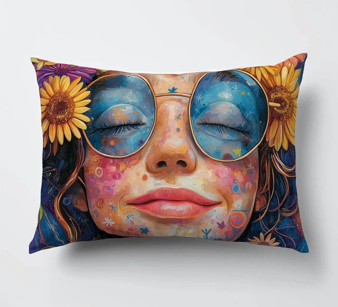 Faccia felice colorata cuscino da Motivate-Today